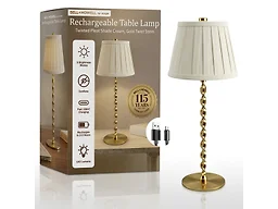 Bell + Howell NB-4120 Twist Stem Wide Pleated Cream Lamp