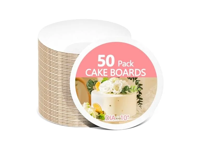 WAWINY 50PCS Cake Board Circle 10 Inch