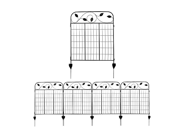 Sunnydaze 10' Steel Garden Fence Panels, 4 Pc