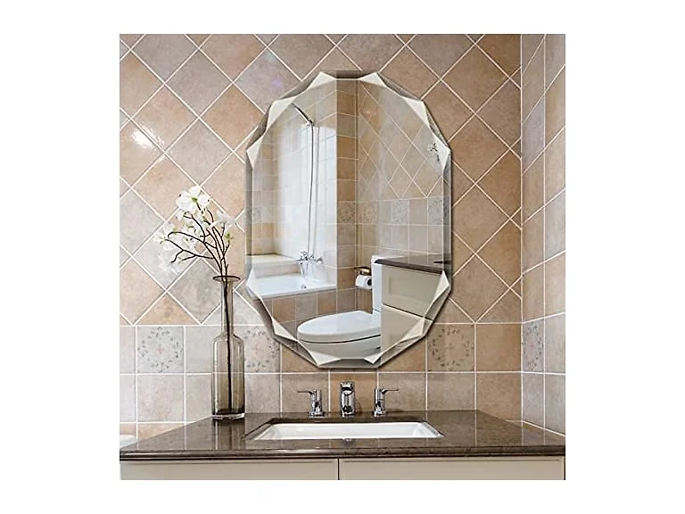 SNUGACE Single Beveled Edge Frameless Vanity Mirror