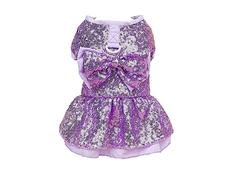 Tangpan Sequins Bow-Knot Pet Dance Dress