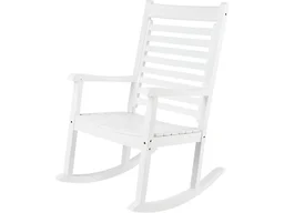 Shine Company 4337WT Modern Wooden Rocking Chair White