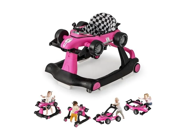 GLACER Foldable Baby Walker, 4-in-1 Infant Walker