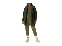 Amazon Essentials Women's Teddy Bear Fleece Oversized-Fit Lapel Jacket, Olive, X-Large