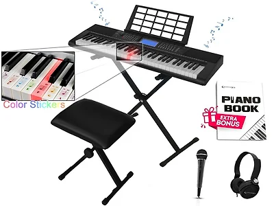 61-Key Light-Up Learning Keyboard Bundle
