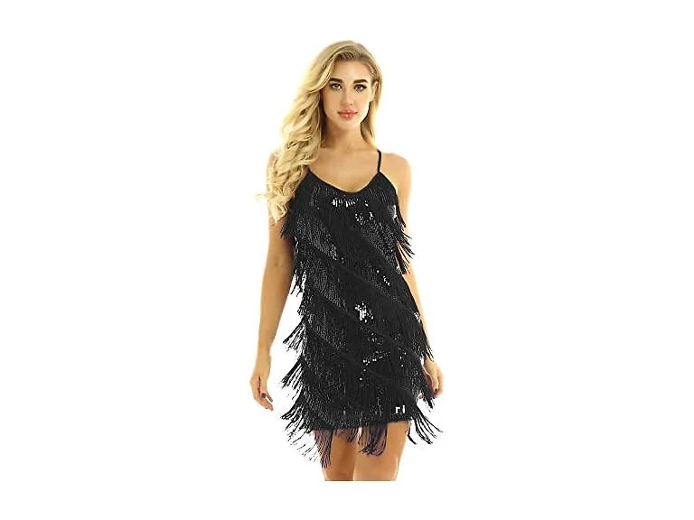 Chictry Women (OS) Spaghetti Straps Tassels Dress