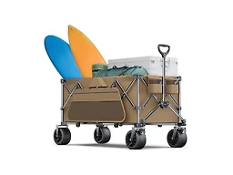 440Lbs Collapsible Wagon Cart with Big Wheels,Utility Wagons with Weight Capacity,Heavy Duty Wagon with Excellent Steering,Ideal for Camping,Gargen,Transport,Outdoor Sports