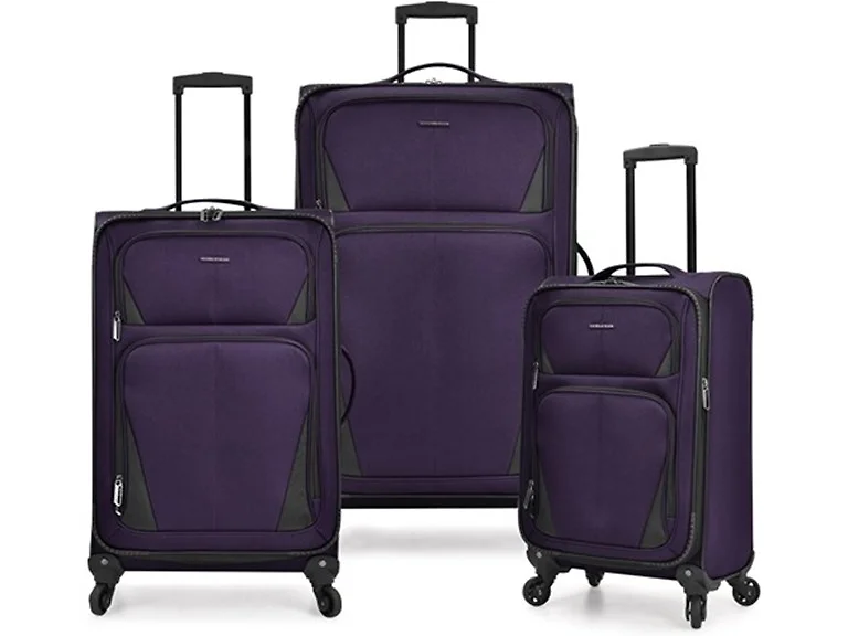 U.S. Traveler Aviron Bay Softside Luggage Purple, 3-Piece Set