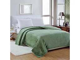 Luxury Home POP-BLKQ-GRN Queen Popcorn Fleece Blanket T