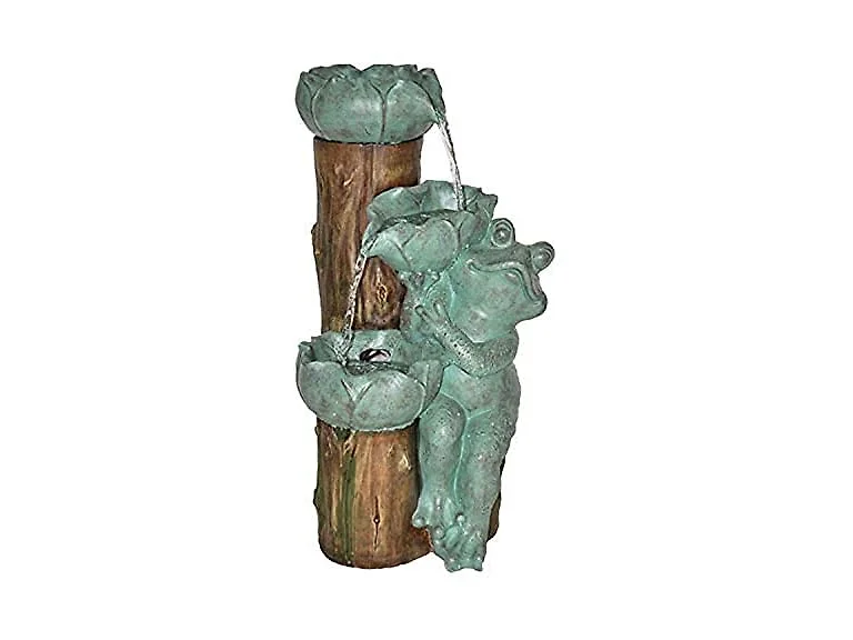 22.4" Resin Frog Fountain