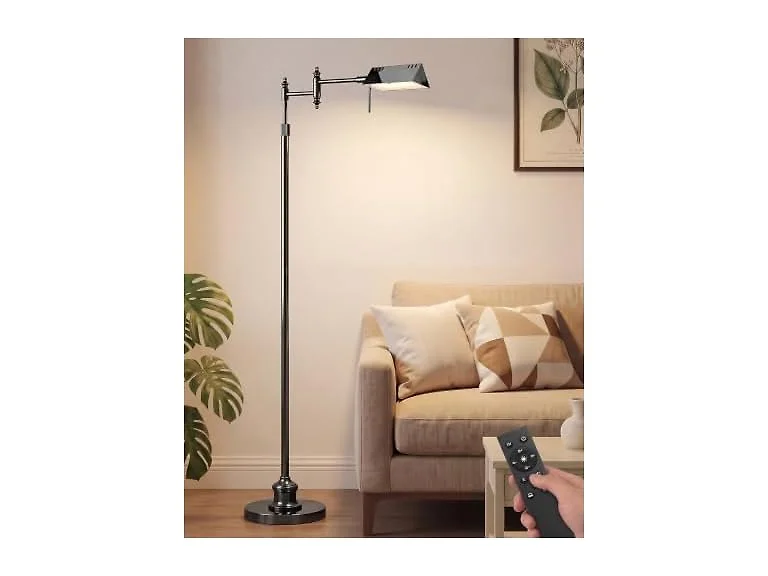 Bairth Black Chrome Reading Floor Lamp