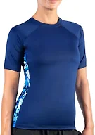 Kanu Surf Women's Breeze UPF 50+ Short Sleeved Active Rashguard & Workout Top, Eden Navy/Blue, Medium