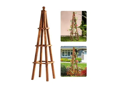 Idzo Acacia Wooden Obelisk Plant Trellis