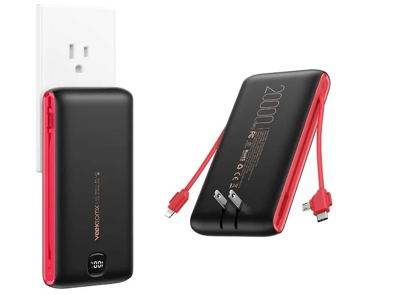 VEEKTOMX 20000mAh Power Bank w/ Cables