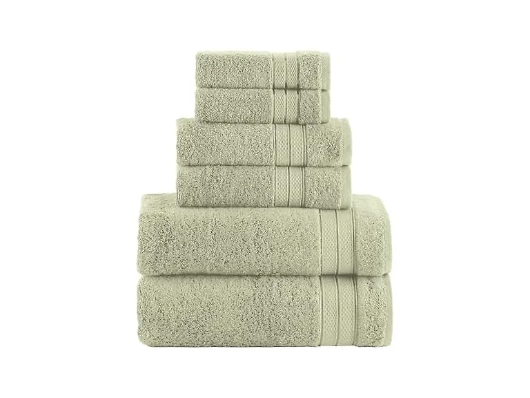 Elegant Comfort Luxury 6-Piece Towel Set, Jade Green