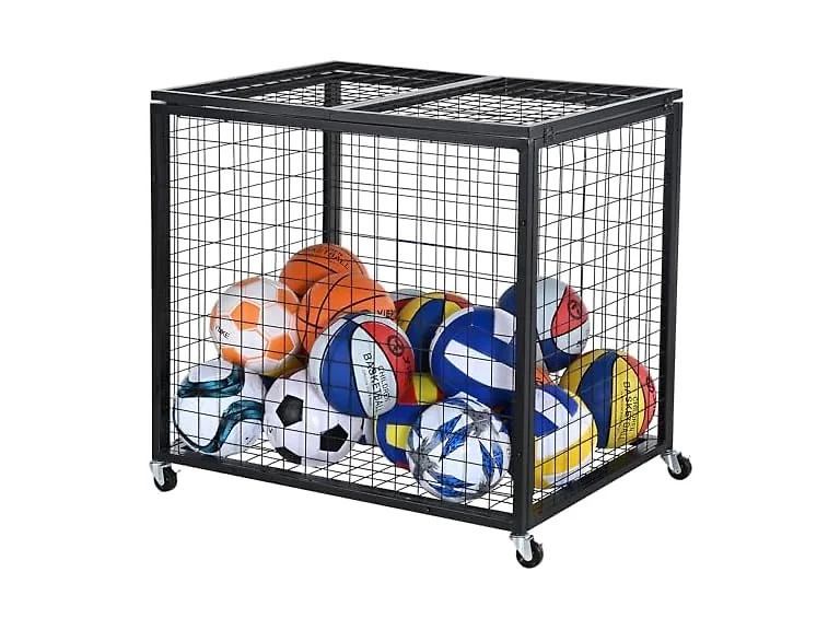 Rolling Sports Ball Storage Cart
