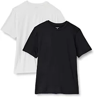 Amazon Essentials Men's Active Quick Dry Moisture Wicking Tech Stretch Lightweight Short-Sleeve T-Shirt, Pack of 2, Black/White, Medium