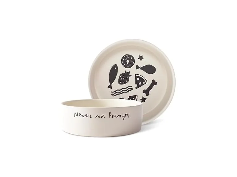 Fringe Studio Never NOT Hungry Wax Resist Ceramic Pet Bowl