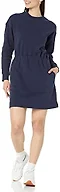 Amazon Essentials Women's Long Sleeve Sweatshirt Dress, Navy, Small