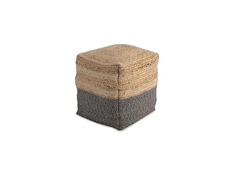 Ashley Sweed Valley Jute Pouf Natural