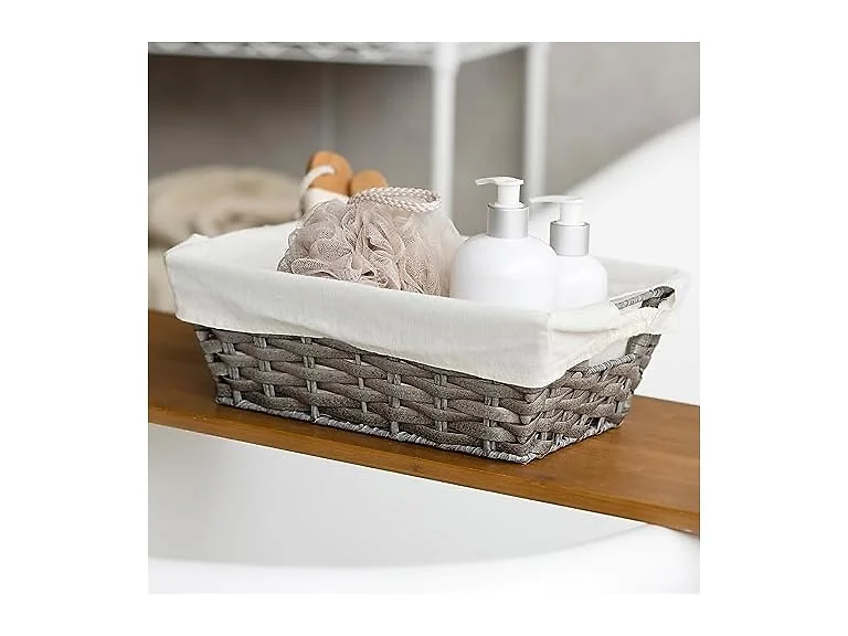 Suptinwear PP Wicker Storage Baskets Handles Set