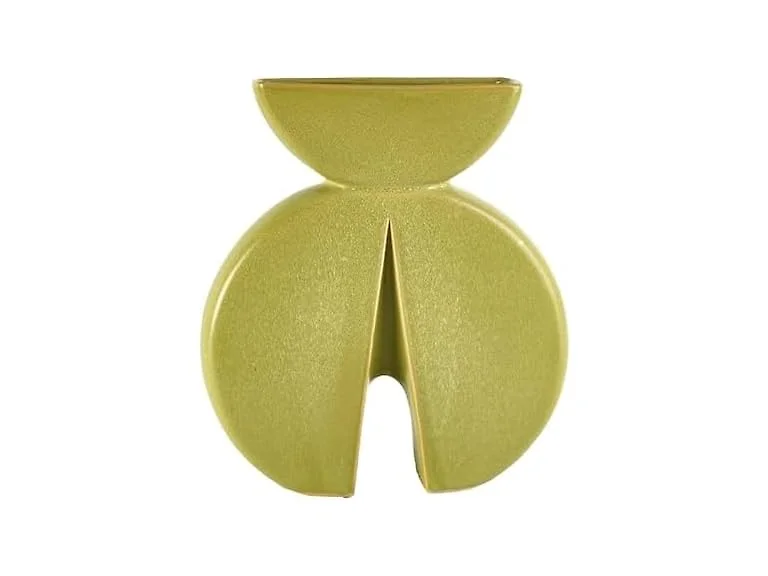 Elements Modern Green Ceramic Vase