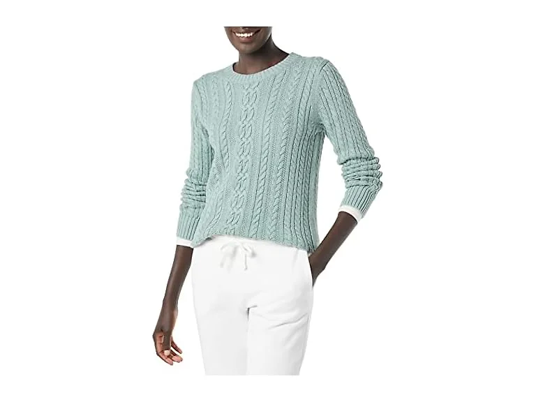 Amazon Essentials Women Soft Cotton Cable Sweater