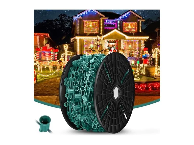 BesLowe Commercial 500 FT C9 Cut to Length Christmas Lights