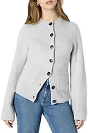 Amazon Essentials Women's Regular-Fit Long-Sleeve Cardigan with Bell Sleeves and Shaped Waist, Light Grey Heather, X-Small