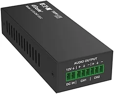 Eaton Tripp Lite Series Dante 2-Channel Analog Audio Decoder with PoE Power Supply Option up to 100 Meters (328 ft), Phoenix Connector, PCM 2.0 44.1kHz/48kHz/96kHz up to 24 Bit (A130-DNT-DEC)