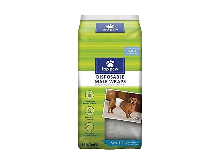 Top Paw Disposable Male Wrap Dog Diapers (Small)
