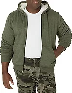 Amazon Essentials Men's Sherpa Lined Full-Zip Hooded Fleece Sweatshirt, Olive, Small