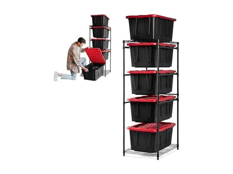 CleverMade Tote Tower Single 5-Tier Heavy-Duty Organizer Rack
