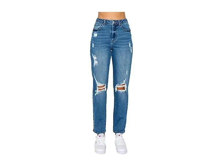 WAX Jean Women (13) Mom Blown Out Knee Jean