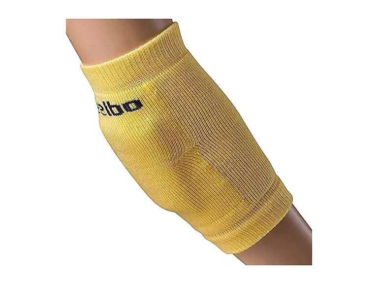 MABIS Heel and Elbow Brace for Tendonitis, Arthritis and Plantar Fasciitis with Gel Insert to Reduce Pressure and Enhance Support, Machine Washable, Pack of 6, Small, Yellow