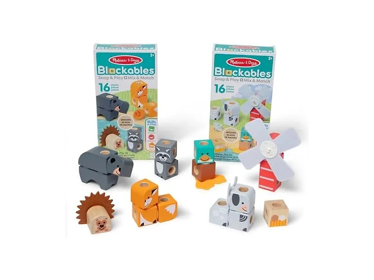 Melissa & Doug Blockables Farm and Woodland 2-Pack