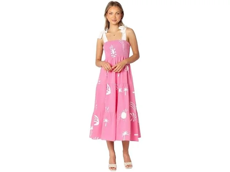 Petal & Pup Women (L) Sarelle Midi Dress Hot Pink