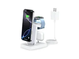 30W Fast Charging Station for Apple Devices - ADADPU 3 in 1 USB C Charger Stand for iPhone 17 16 15 Pro Max Plus & AirPods 4,Wireless Charger Dock Compatible with Apple Watch Ultra/10/9/8/7/6/5/4/3/SE