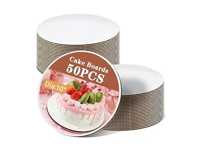 Demiwise 50PCS 10 Inch Round Cake Boards