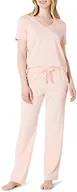 Amazon Essentials Women's Short Sleeve Soft Cotton Blend T-Shirt and Pant Sleepwear Set, Light Pink, XX-Large