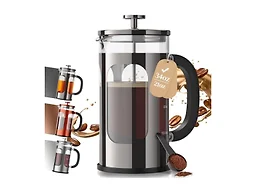 Veken French Press Coffee Maker, No Plastic Touching Cafe,34oz 1 L Cafetera