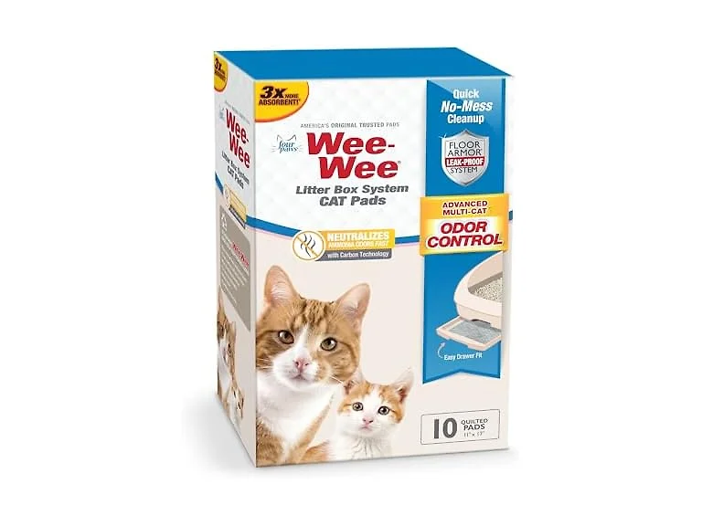 Four Paws Wee-Wee Cat Litter Box System Pads, 10 Count