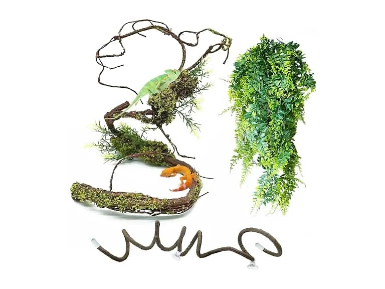 BNOSDM Reptile Plants, Flexible Rainforest Vines w Moss