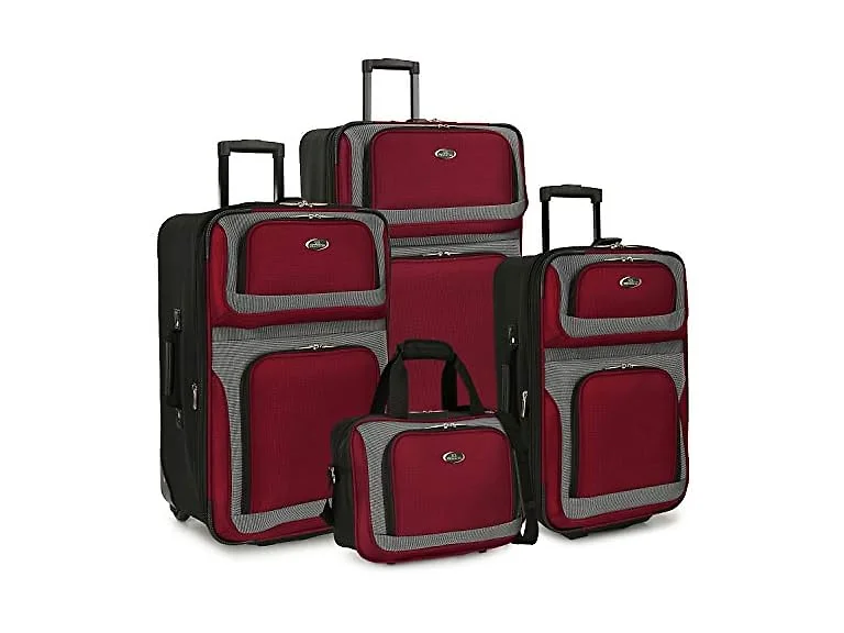 U.S. Traveler New Yorker Lightweight Expandable Rolling Luggage, 4-Piece Set