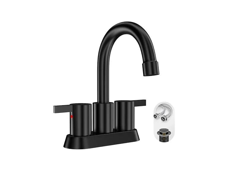 4 Inch 2 Handle Centerset Matte Black Faucet