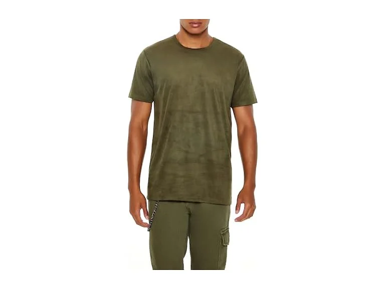 Forever 21 (L) Velour Curved-hem Tee
