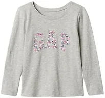 GAP Girls' Long Sleeve Logo Dress, Grey B08, 4T