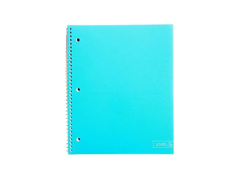 Yoobi Aqua Spiral Notebook - 1 Subject Colleg