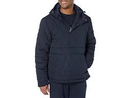 Amazon Essentials Men's Anorak Hooded Quarter-Zip Puffer Coat, Navy, Small