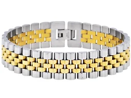Blackjack Jewelry S-BJB232G 2 Tone Stainless Steel Link Br